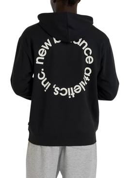 Moletom New Balance Circular Logo preto para homem.