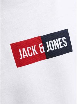 Camiseta Jack and Jones branca para menino.