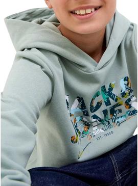 Moletom com capuz Jack and Jones Geplas verde para crianças