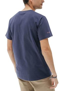 Camiseta El Pulpo com bolso azul marinho para homem.