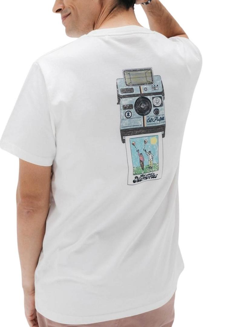 Camiseta El Pulpo Old School branca para homem