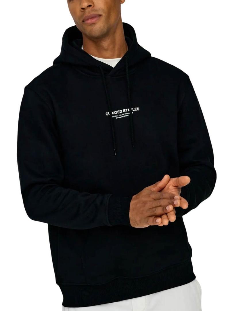 Moletom Only and Sons Curated preto para homens