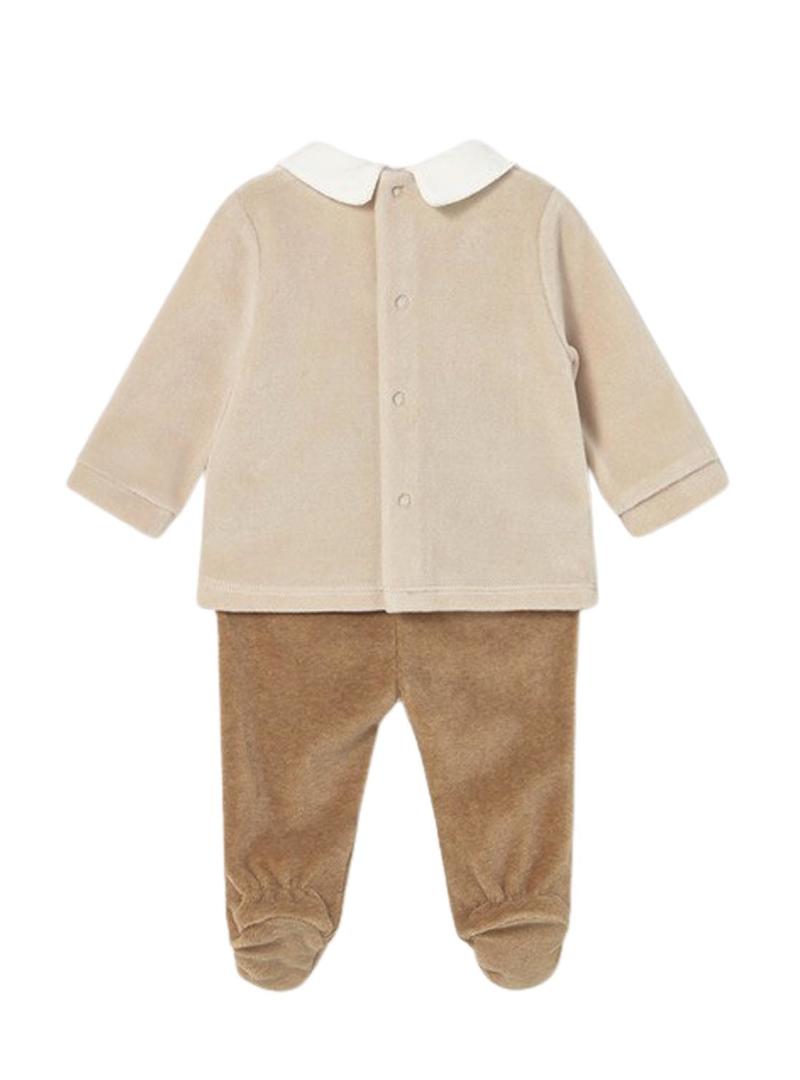 Conjunto meia-calça em tundosado para recém-nascido.