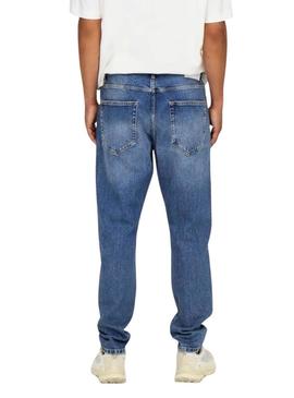 Calça jeans Only and Sons Tapered denim para homem