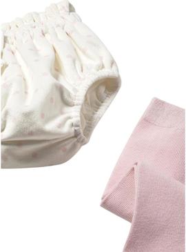Conjunto Mayoral 3 peças rosa para recém-nascida