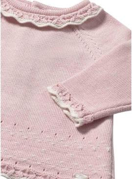 Conjunto Mayoral 3 peças rosa para recém-nascida