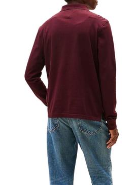 Camisa Polo Tommy Hilfiger 1985 bordô para homem.