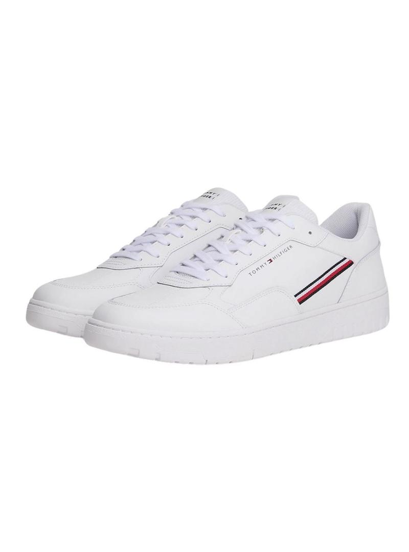 Sapatilhas Tommy Hilfiger Basket branco para homem.