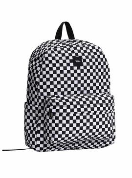 Mochila Vans Old Skool Checkerboard branca e preta