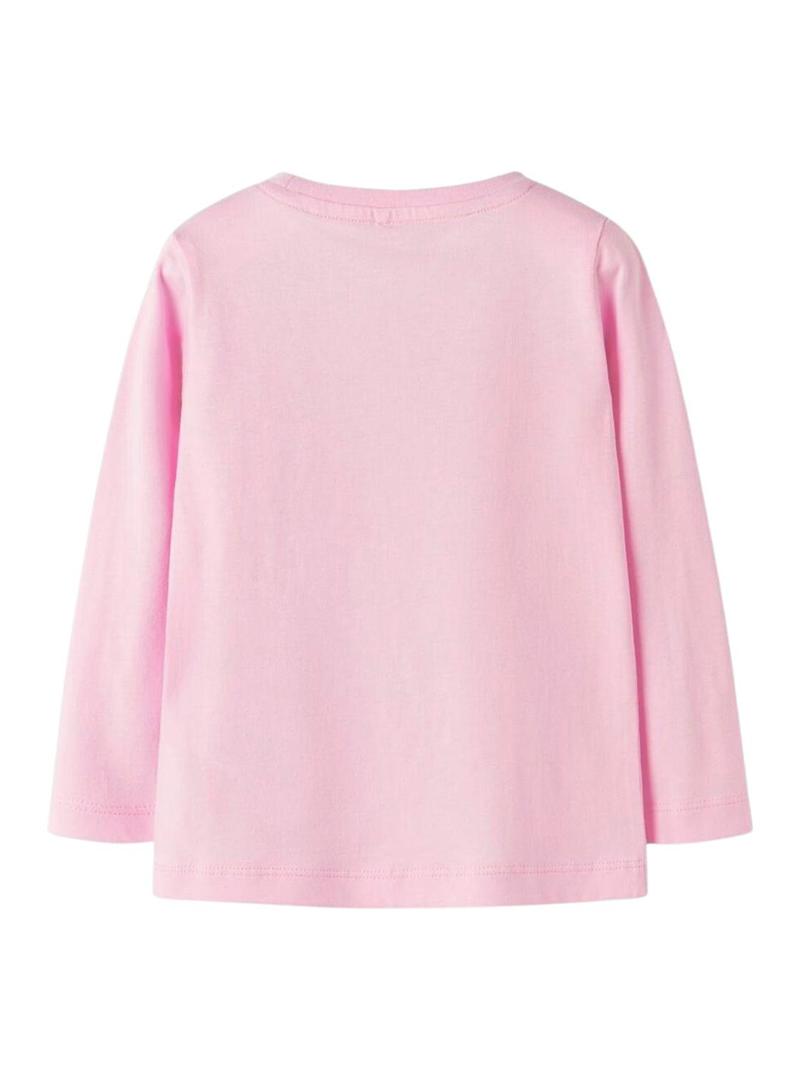 Camiseta Name It Ninna rosa para menina.