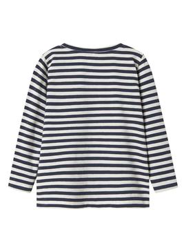 Camiseta Name It Nitu listrada marinho para menino