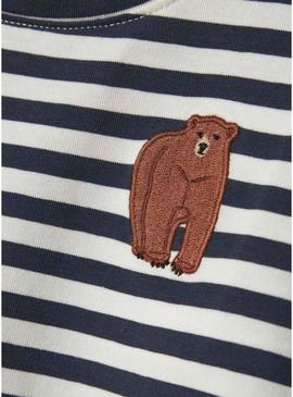 Camiseta Name It Nitu listrada marinho para menino