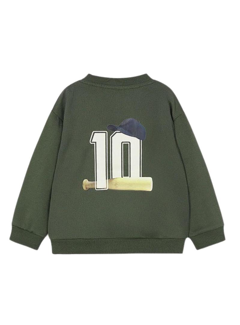 Moletom Mayoral com estampa nas costas verde para menino