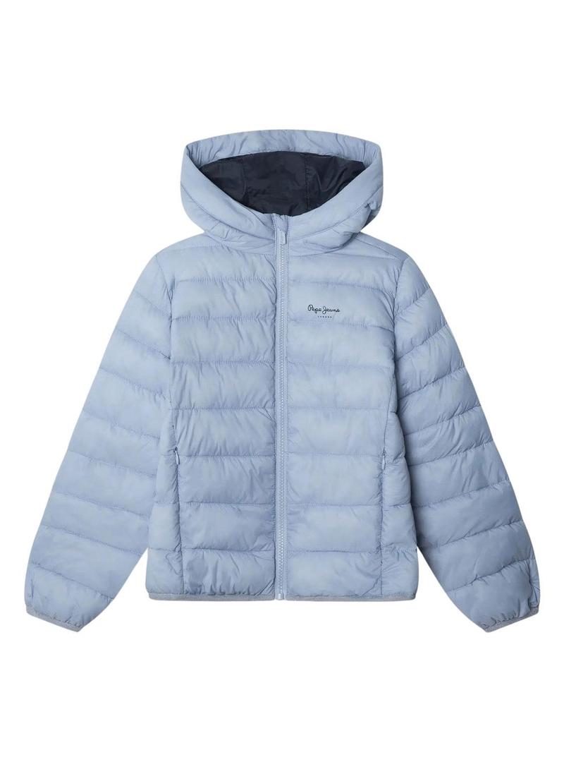 Casaco acolchoado Pepe Jeans Dahlia azul para menina.