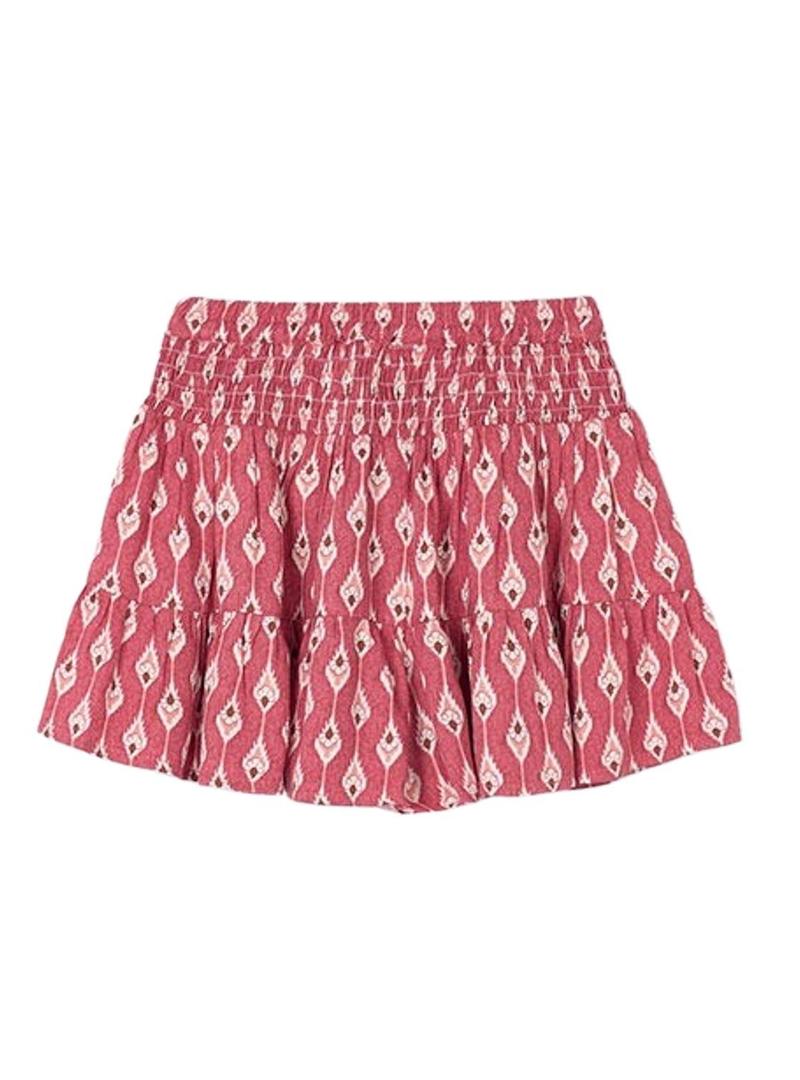 Saia calça estampada vermelha Mayoral para menina.