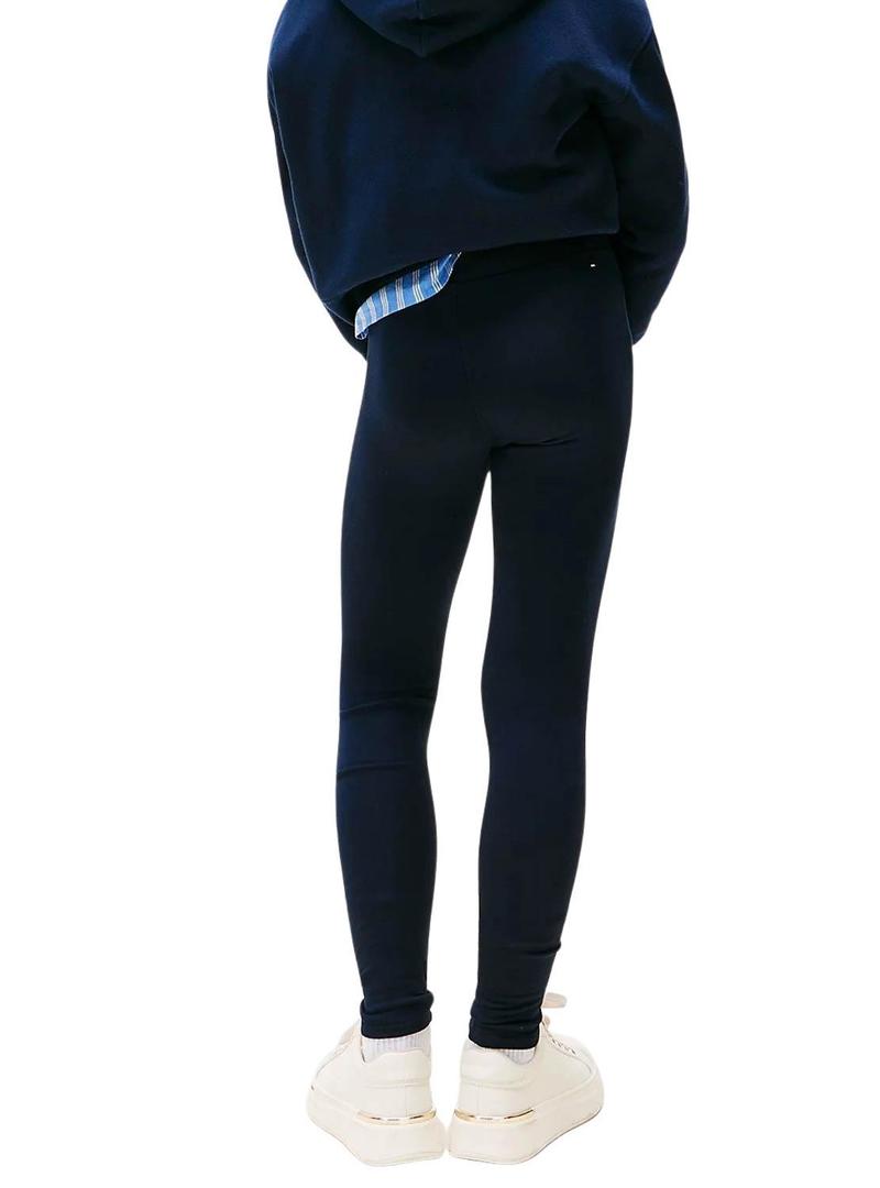 Leggings Tommy Hilfiger skinny Rhine logo navy para meninas.