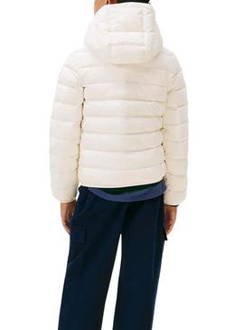 Casaco acolchoado Tommy Hilfiger bege para crianças.