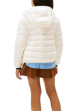 Casaco acolchoado Tommy Hilfiger bege para crianças.