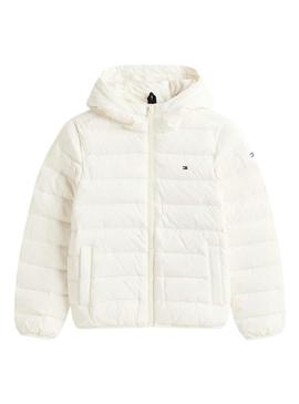 Casaco acolchoado Tommy Hilfiger bege para crianças.
