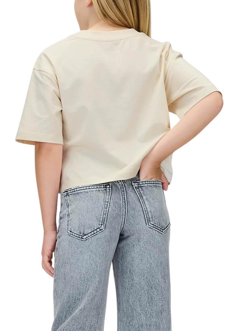 Camisa Calvin Klein Towling Monologo Bege menina