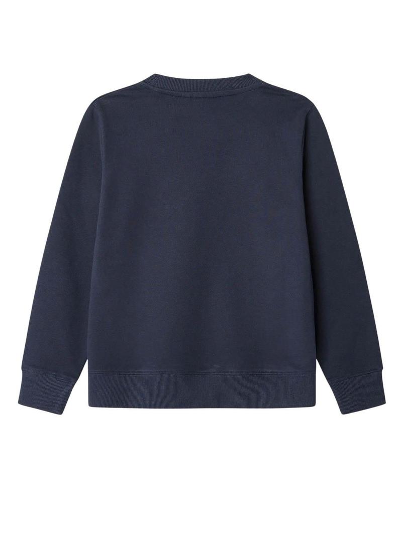 Moletom Pepe Jeans Art Crew azul marinho para meninos.