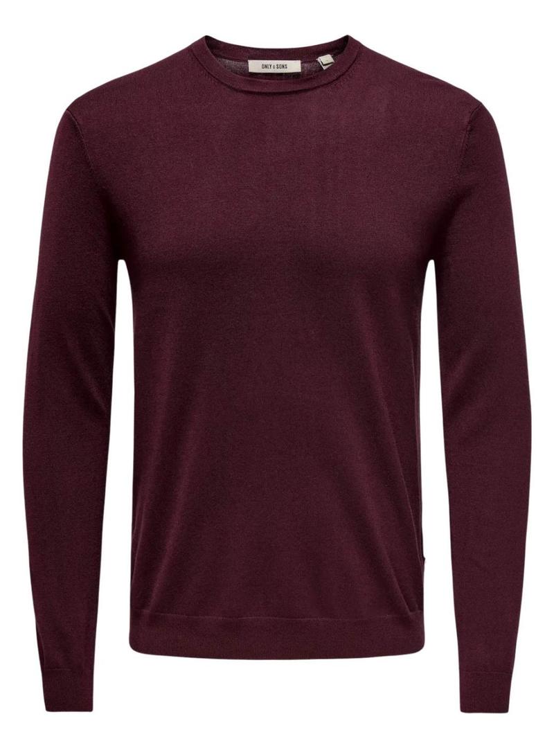 Camisola Only and Sons Wyler em bordô para homem