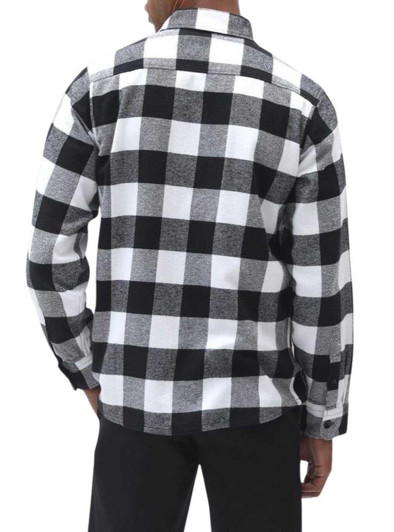 Camisa Dickies Sacramento branca e preta para homem.