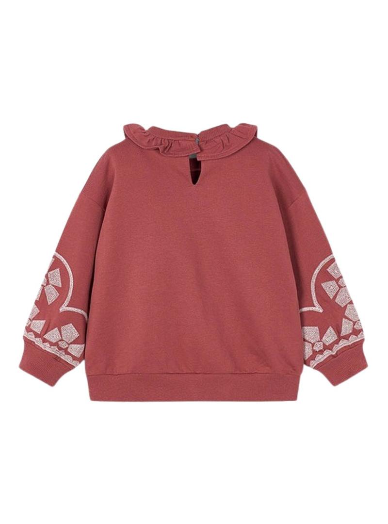 Blusa de gola com babados granate da Mayoral para menina