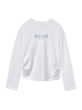 Moletom Mayoral Brave branco para menina