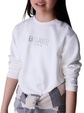 Moletom Mayoral Brave branco para menina