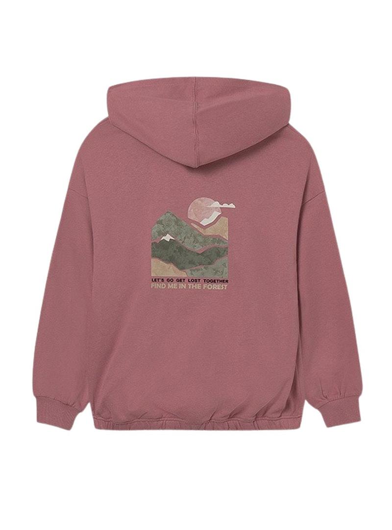 Moletom longo bordô da Mayoral para menina.