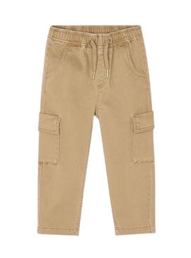 Calça cargo Mayoral em camelo unissex.