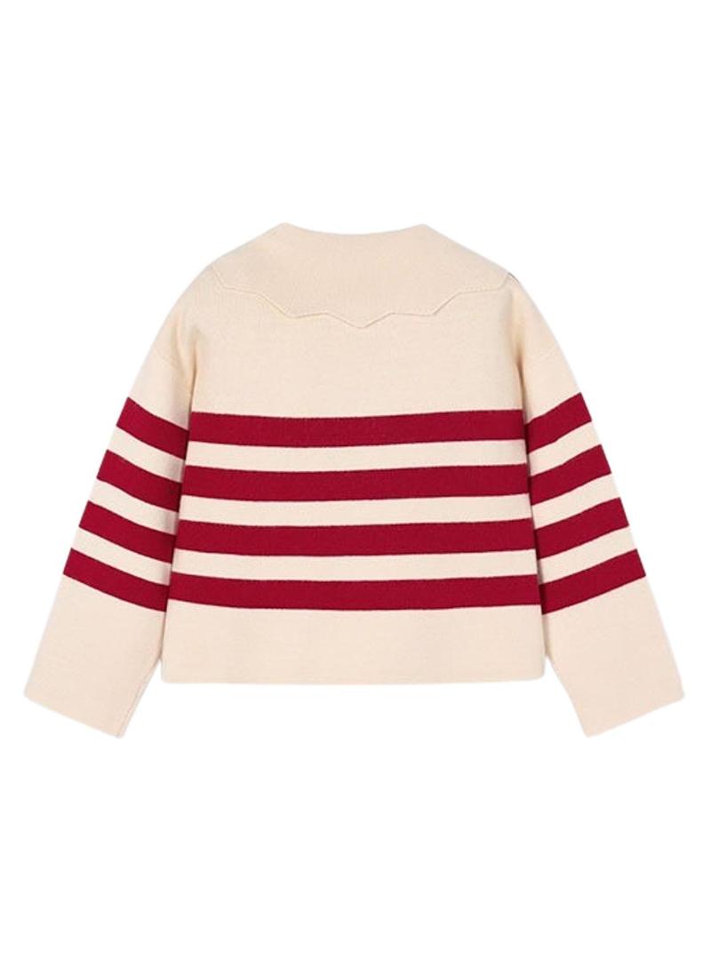 Camisola listrada Mayoral com gola grande para menina.