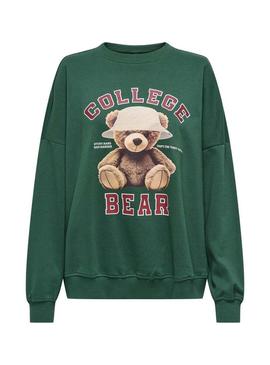 Moletom Only Bila Bear verde para mulher.
