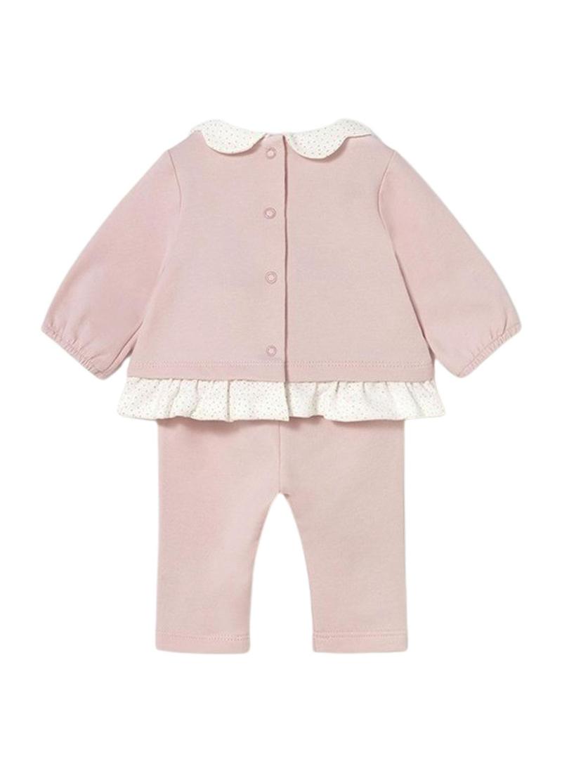 Conjunto Mayoral leggings e camiseta cor-de-rosa para bebês.