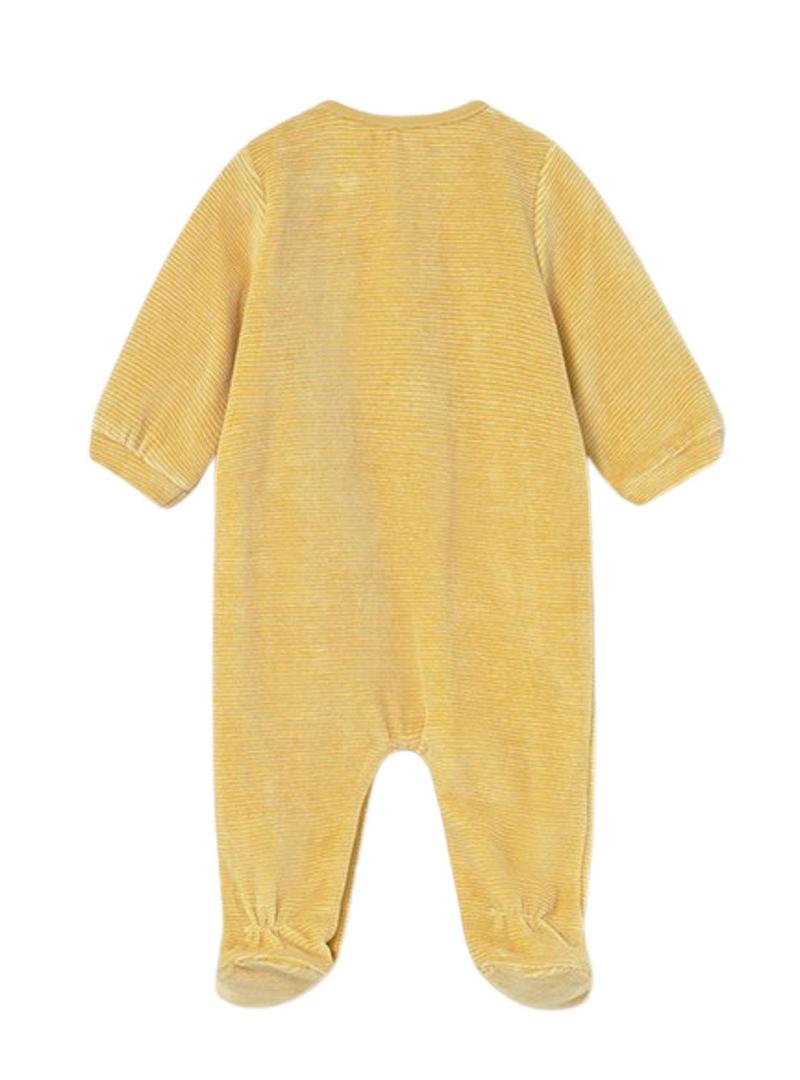 Pijama Mayoral de tundosado amarelo para bebê.