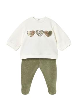 Conjunto Mayoral polaina verde e moletom bebê