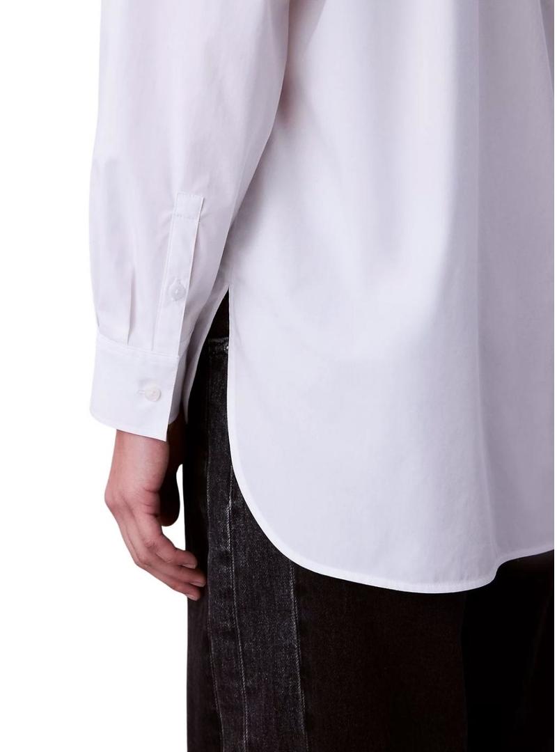 Blusa Calvin Klein Jeans popelina branca para mulher