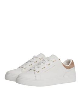 Sapatilhas Tommy Hilfiger Casual Cupsole brancas para mulher.