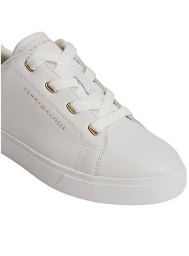 Sapatilhas Tommy Hilfiger Casual Cupsole brancas para mulher.