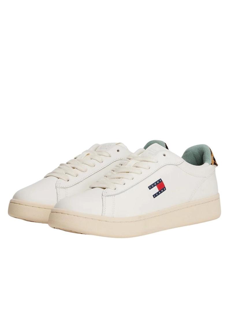 Sapatilhas Tommy Jeans Archive 98 Leopard branco para mulher