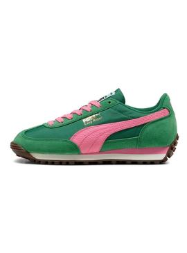 Sapatilhas Puma Easy Rider Vintage verde e rosa para mulher.