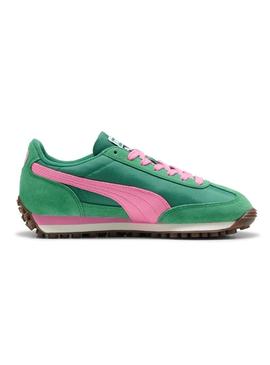 Sapatilhas Puma Easy Rider Vintage verde e rosa para mulher.