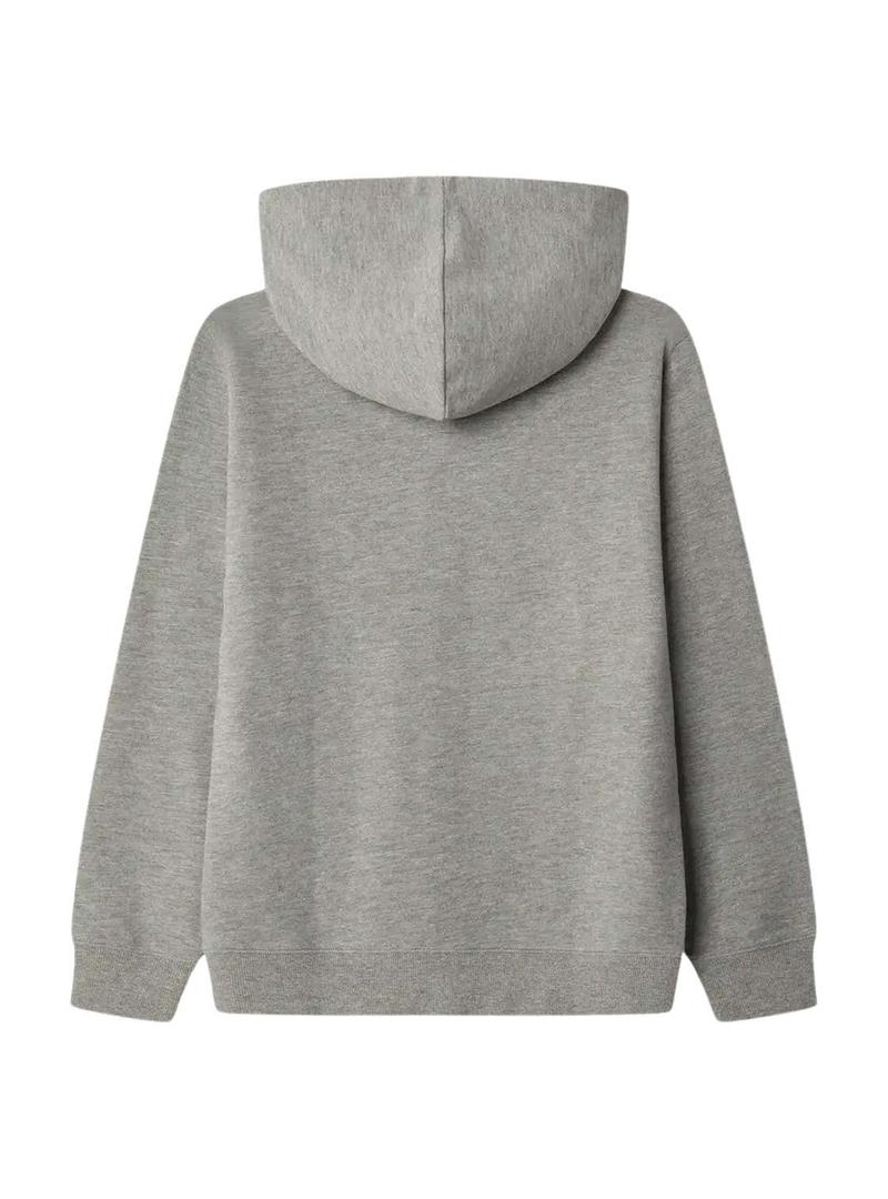 Moleton Pepe Jeans Art com capuz cinza para crianças.