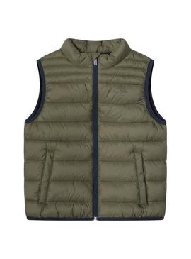 Colete acolchoado Pepe Jeans Ahron verde para menino.