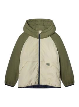 Jaqueta Pepe Jeans Noel bege e verde para criança.