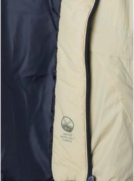 Jaqueta Pepe Jeans Noel bege e verde para criança.