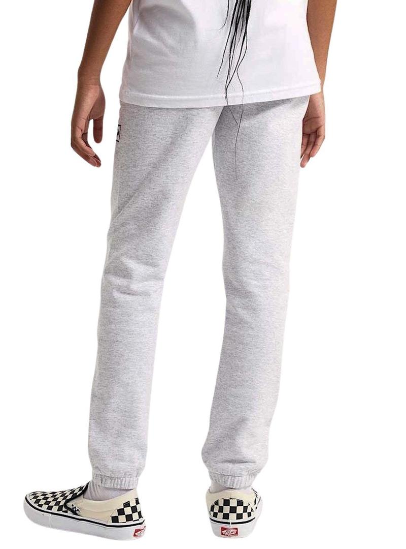 Calças de moletom Vans Blocked Box cinza para crianças.