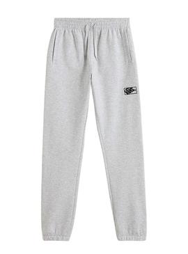 Calças de moletom Vans Blocked Box cinza para crianças.