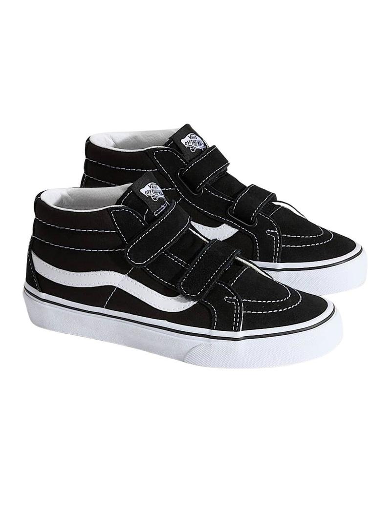 Tênis Vans Sk8 Mid preto Junior para crianças.